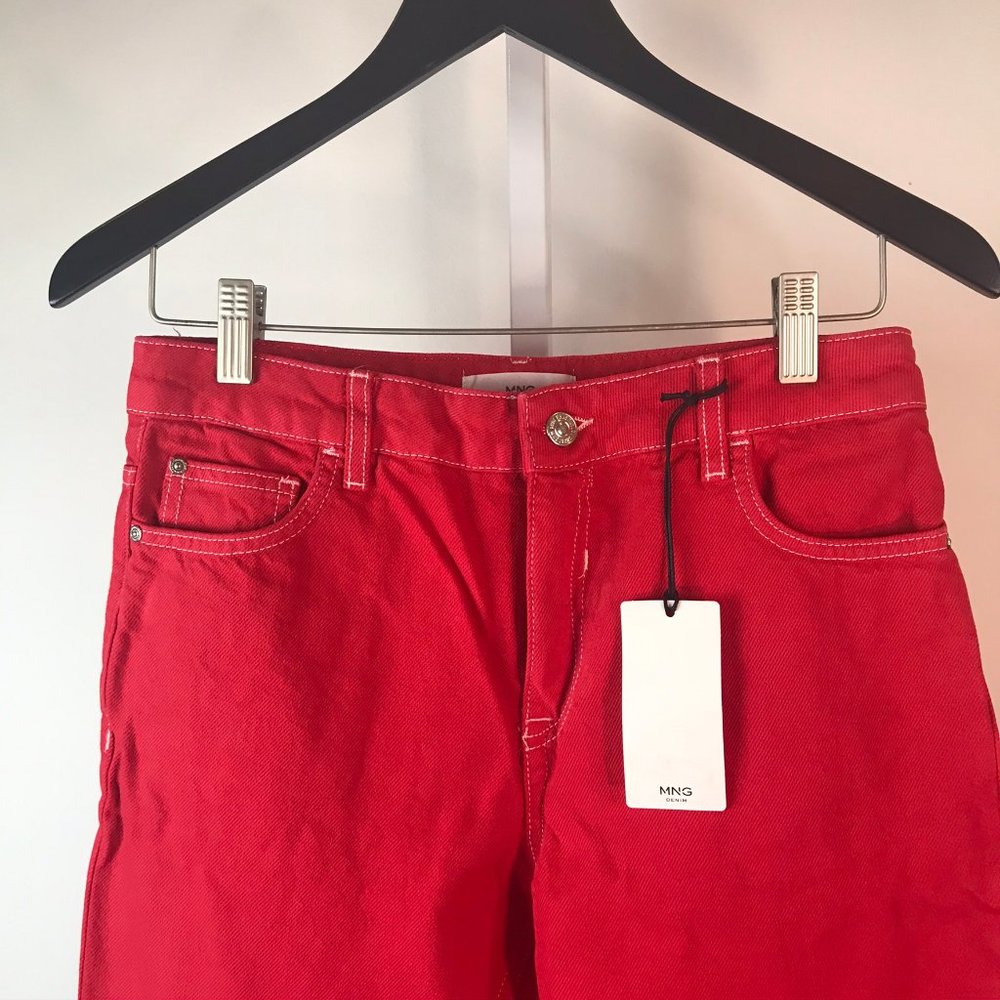 Mango Red Cotton Jeans 4 NWT